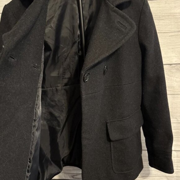 GAP Women’s Pea Coat S Black Wool Blend Double Breasted Holiday 2008 - Picture 3 of 9